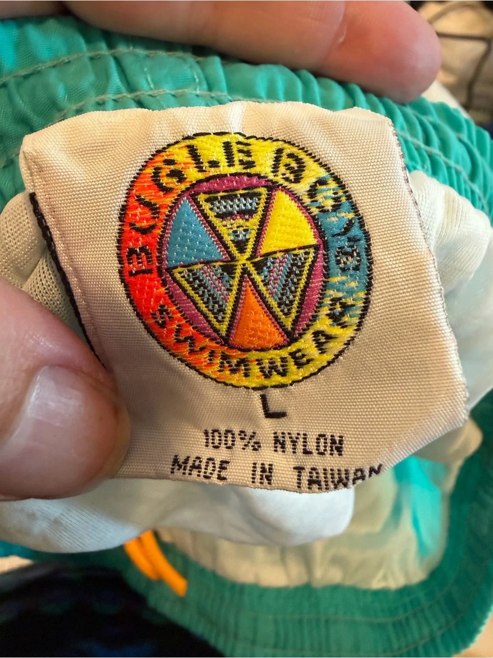 Bugle Boy Teal Swim Shorts original 1990’s vintage